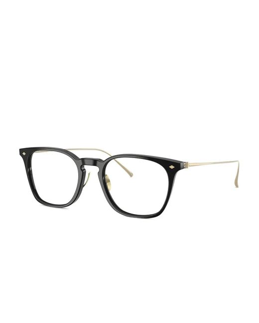 Giorgio Armani Black Titanium-Square Frames Glasses for men