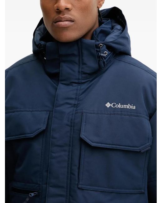 Columbia Blue Pocketed Hooded Jacket for men