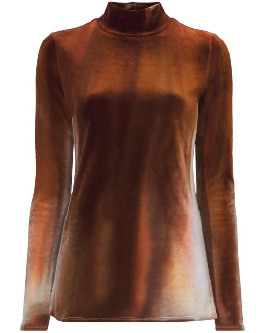Proenza Schouler Brown Ice Dyed Velvet Top