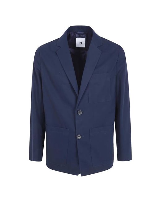 PT Torino Blue Patch-Pocket Blazer for men