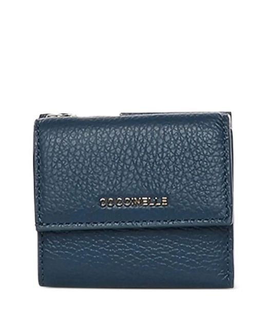 Coccinelle Blue Small Grained-Leather Wallet
