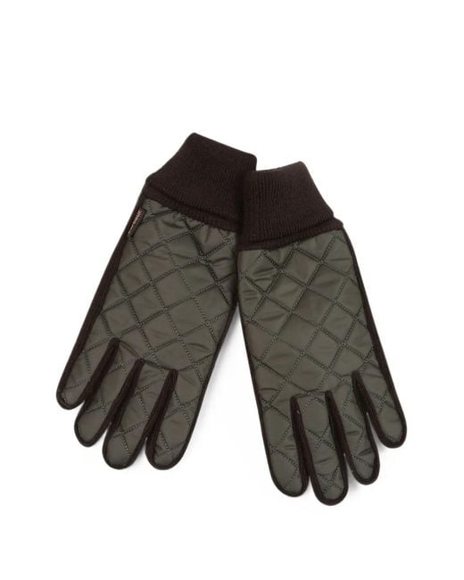 Barbour Gray Magnus Quilted Touch-Screen Gloves for men