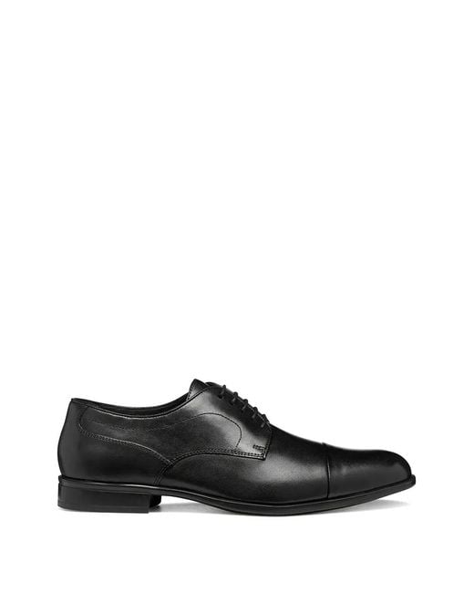 Geox Black Cap Toe Lace-Up Shoes for men