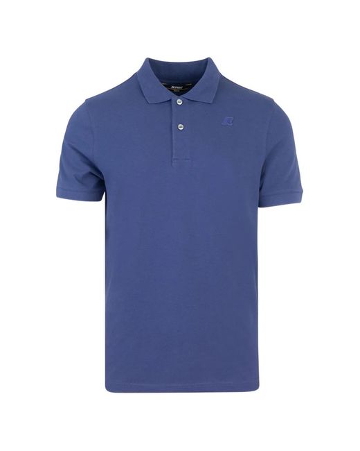 K-Way Blue Amedee Piquet Logo-Patch Polo Shirt for men