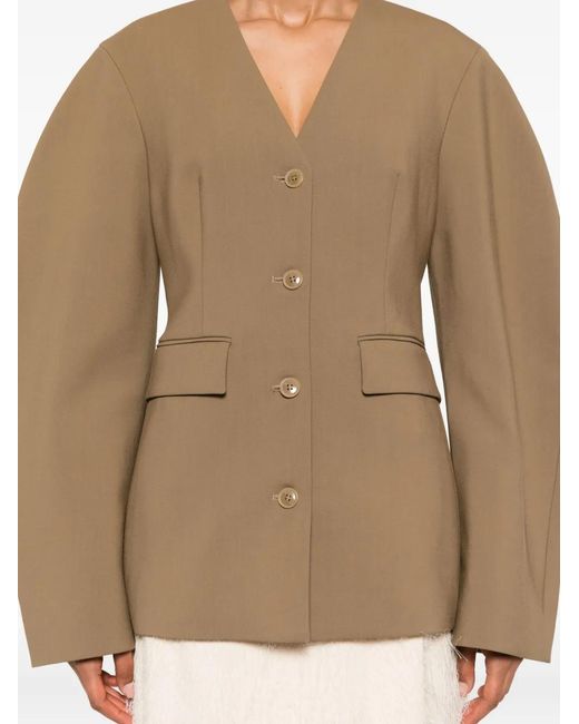 Nanushka Brown Puff-Sleeve Jacket