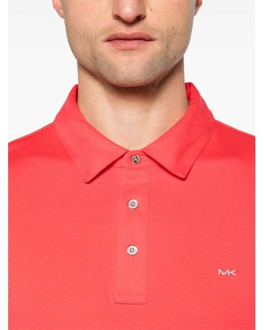 Michael Kors Jersey-Poloshirt mit Logo-Stickerei in Red für Herren
