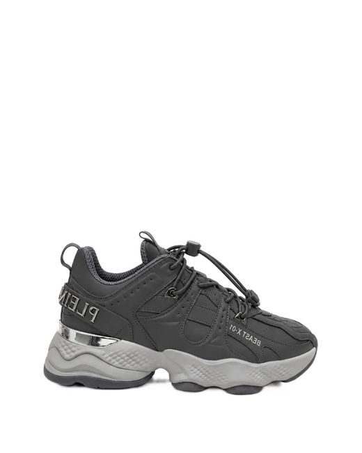 Philipp Plein Gray Runner Beast X-01 Panelled Sneakers