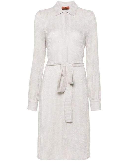 Missoni ベルテッド シャツドレス White