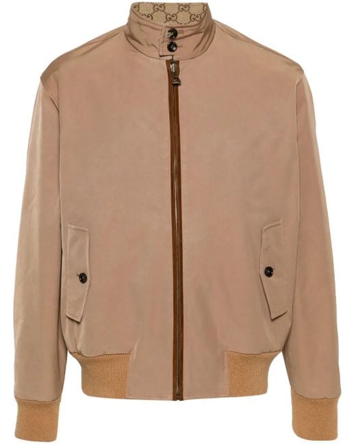 Gucci Brown Gg Supreme-Canvas Reversible Jacket for men