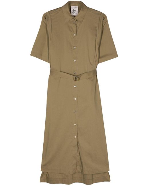 Semicouture Natural Belted Poplin Shirtdress