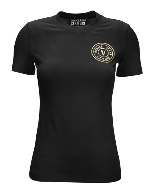 Versace Jeans Couture Black T-Shirt mit Rundhalsausschnitt