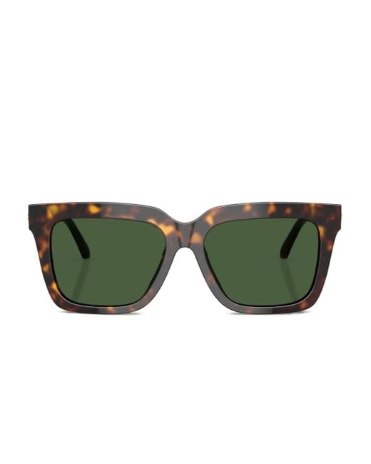 Versace Green Medusa Square-Frame Sunglasses