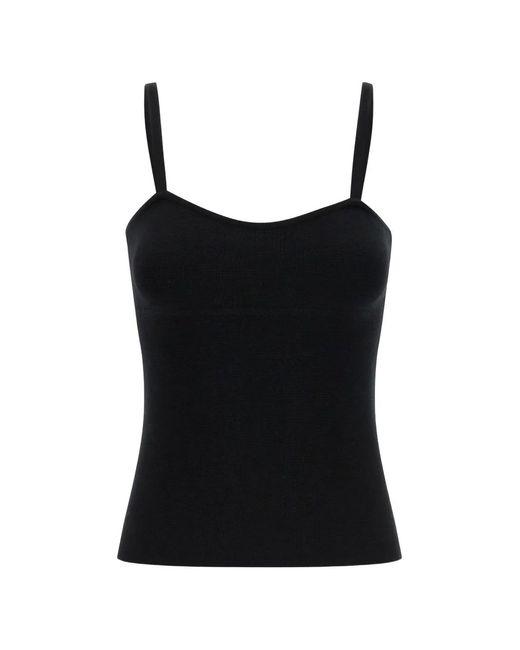 Max Mara Black Sweetheart-Neck Top