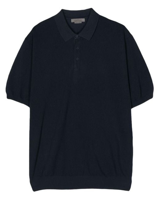 Corneliani Blue Piqué-weave Polo Shirt for men