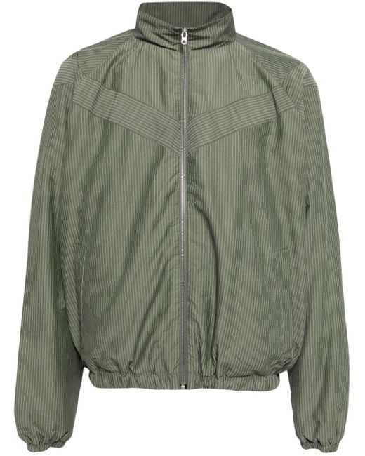 Sunspel Green Pinstripe Cotton-blend Jacket for men