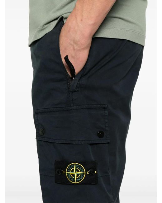 メンズ Stone Island コンパスバッジ ショートパンツ Black