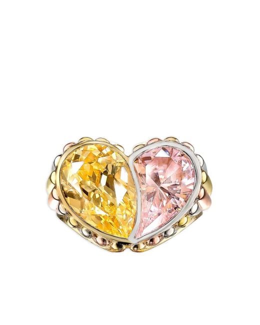 Anabela Chan White 18K And Rose Vermeil Candy Heart Ring