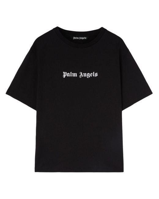 Camiseta con logo estampado Palm Angels de hombre de color Black