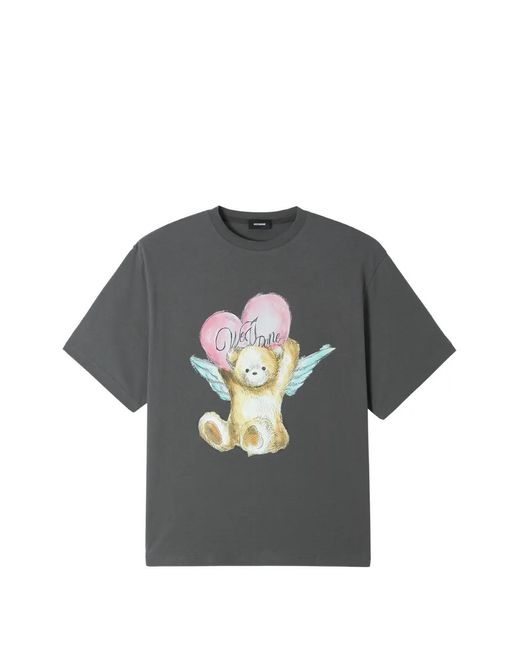 we11done Gray Bear-Graphic T-Shirt for men
