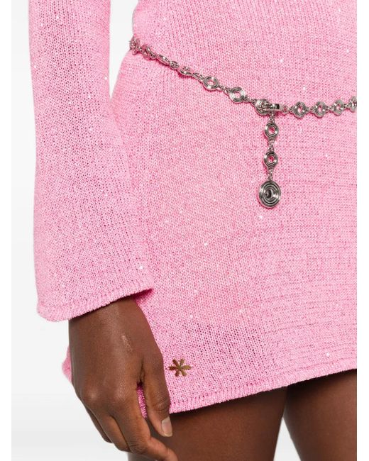 Asta Resort Pink Maya Sequin-Embellished Mini Dress
