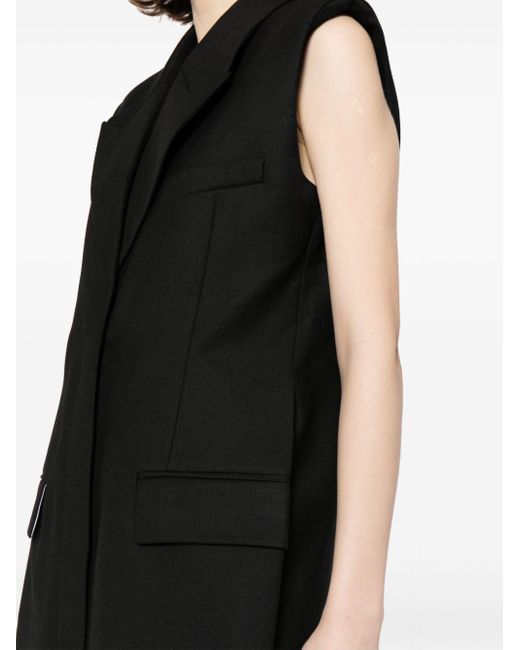 Victoria Beckham Black Sleeveless Tailored Minidress