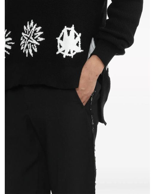 Pantaloni Dritti A Vita Media di COMME DES GARÇON BLACK in Black