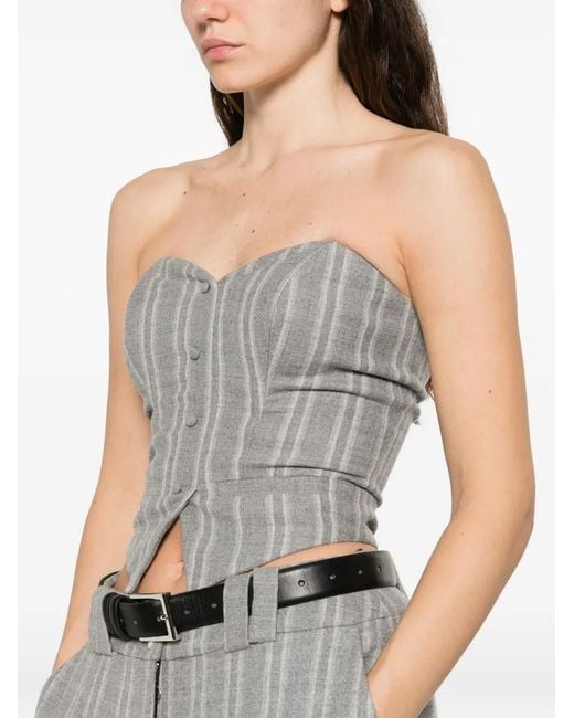 Vestiaire d'un Oiseau Libre Gray Gestreifte Corsage