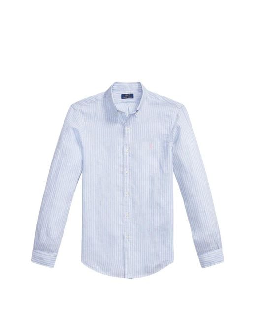Polo Ralph Lauren Blue Striped Buttoned Shirt for men