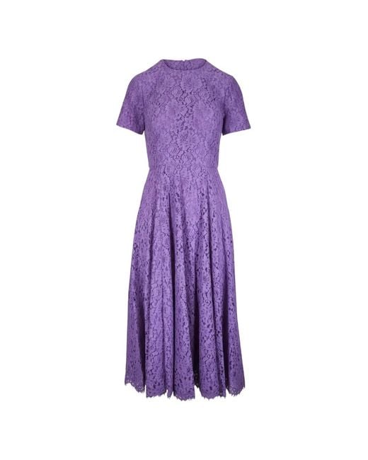 Michael Kors Purple Corded Floral-Lace Dance Dress