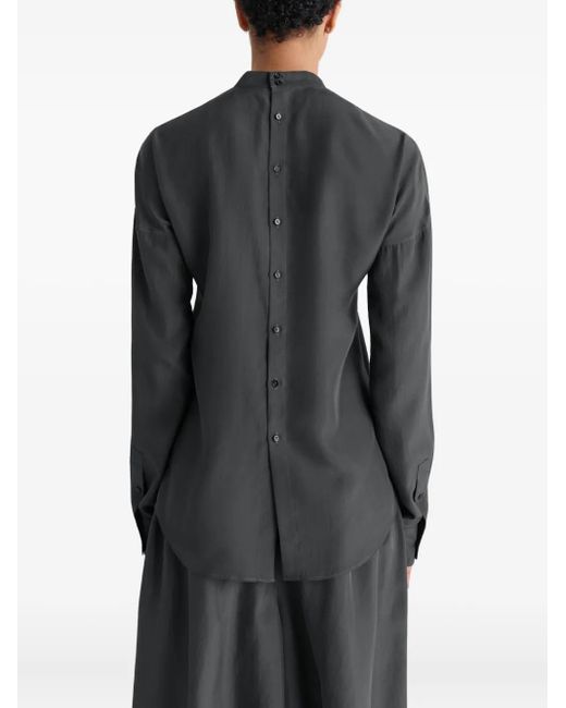 Lemaire Black Long-Sleeve Plastron Blouse