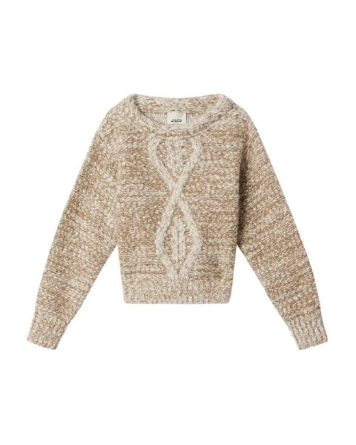 Isabel Marant Brown Dorota Cable-Knit Sweater