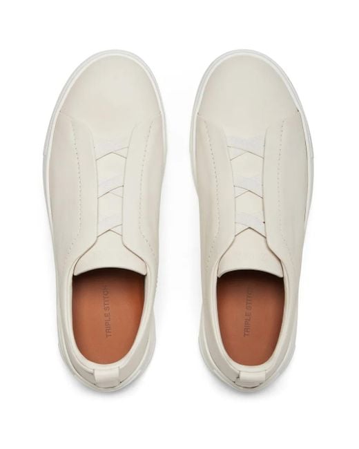 メンズ Zegna Triple Stitch Secondskin スニーカー White