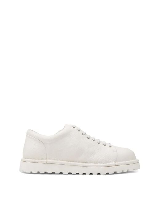 Marsèll White Pallottola Pomice Leather Derby Shoes for men
