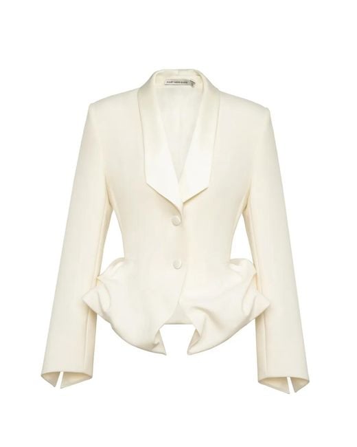 POST MERIDIEM White Peplum Jacket
