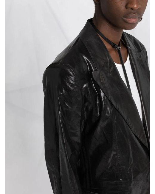 MM6 by Maison Margiela Black Coated Single-Breasted Coat