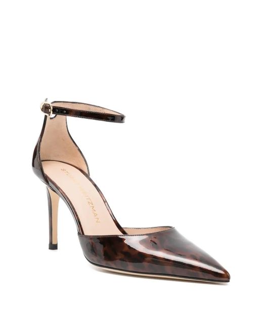 Stuart Weitzman Brown Pointed-Toe Pumps With Leopard Print