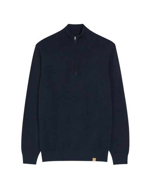 Now You Live Blue Woodhouse Zip-Neck Sweater for men