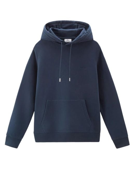 メンズ Woolrich ロゴ パーカー Blue