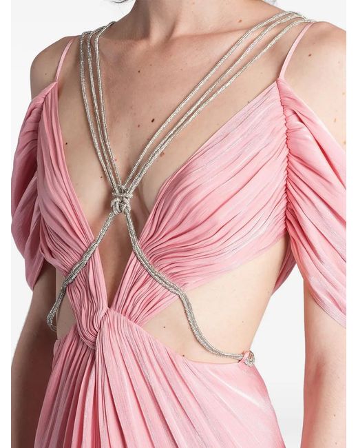 Costarellos Pink Calina Cut-Out Maxi Dress