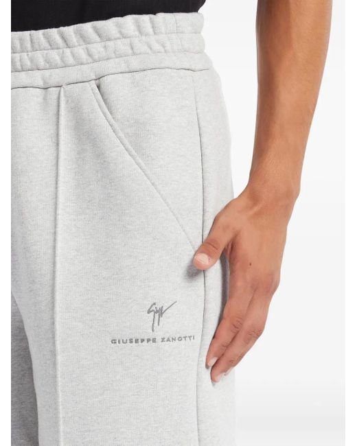 Giuseppe Zanotti Gray Logo-Embroidered Shorts for men