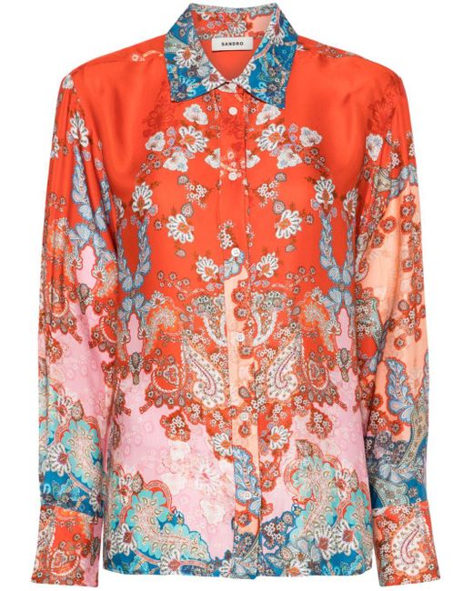 Sandro Multicolor Patterned Shirt