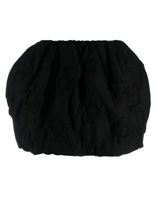 Max Mara Black Ruched Puffball Skirt