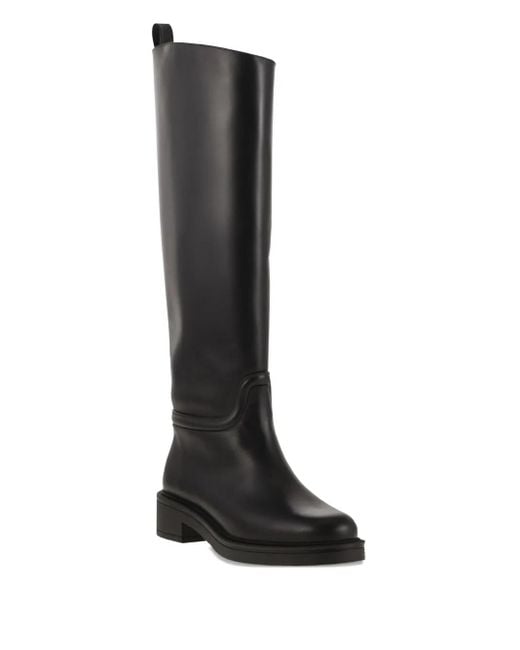 Stuart Weitzman Black Celia Lederstiefel
