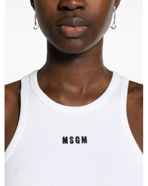 MSGM White Canvas Clothing