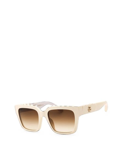 Roberto Cavalli Natural Stud-Embellished Rectangle-Frame Sunglasses