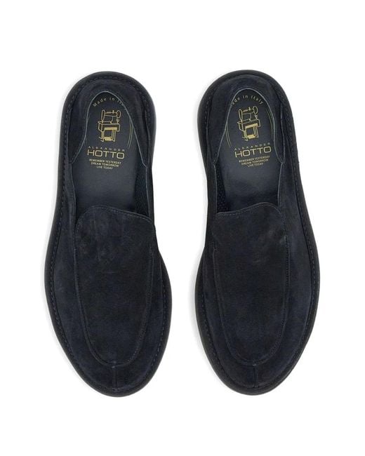 Alexander Hotto Blue Suede Loafers for men