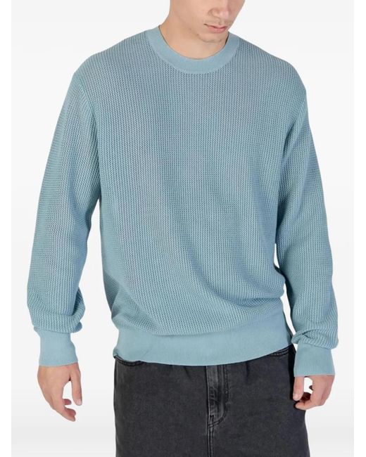 Calvin Klein Blue Waffle-Knit Sweater for men