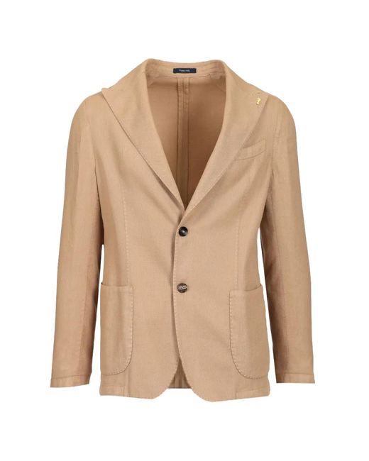 Guarinucci Natural Single-Breasted Patch-Pocket Blazer for men