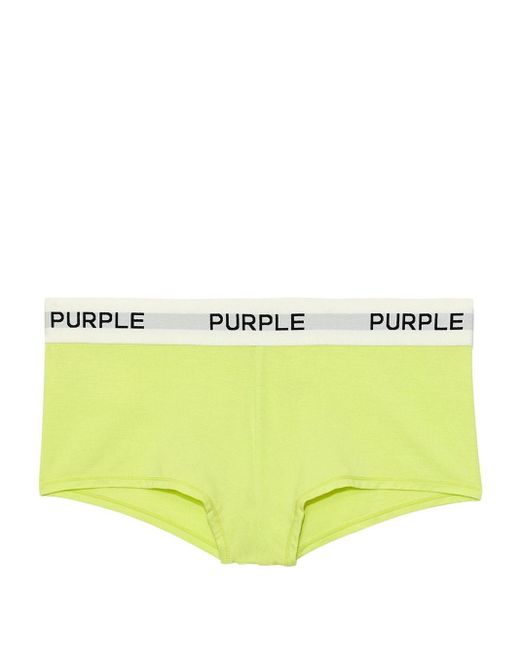 Purple Brand Yellow Logo-tape Cotton Briefs
