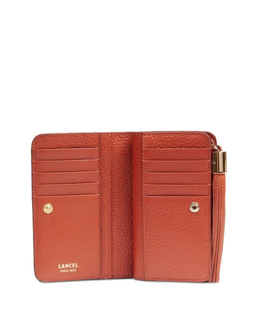 Lancel Tassel-embellished Leather Wallet Orange